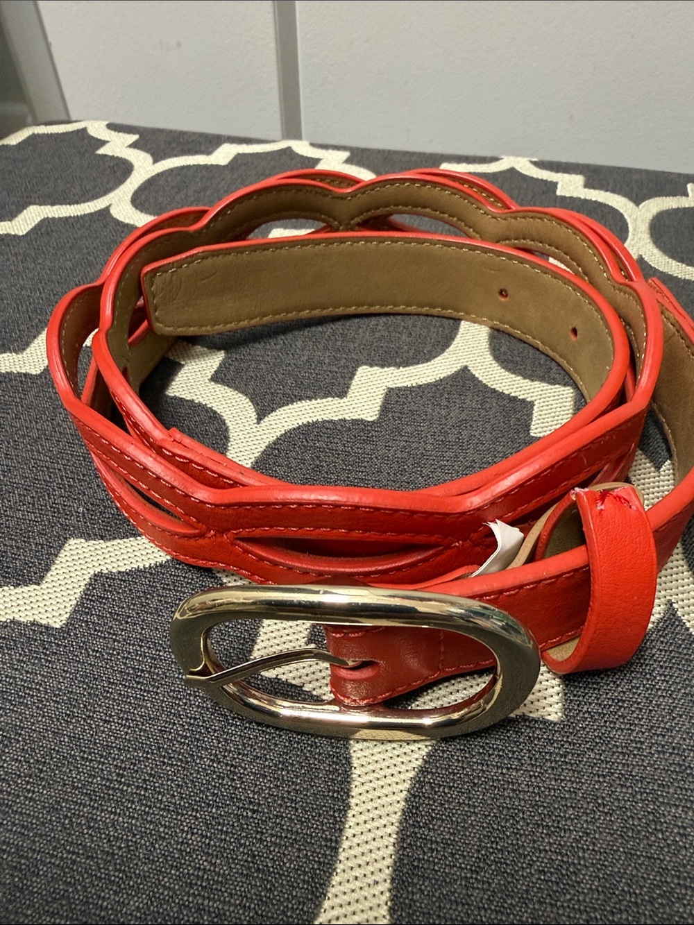 Talbots Coral Belt with Braided Style Leather Medium